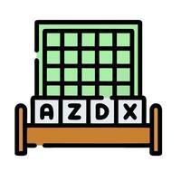 A bed with a bed frame and a bedside table with a bedside table vector