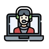 Call center operator icon illustration vector