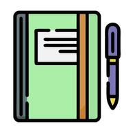 A notebook and pen icon on a white background vector