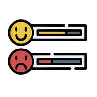 A smiley face with a sad face on one side and a happy face on the other vector