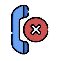 A phone with a red cross on it vector