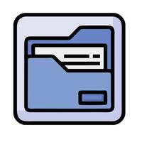 A folder icon with a file inside vector