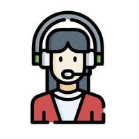 Call center operator icon illustration vector