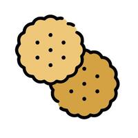 Two cookies on a white background vector
