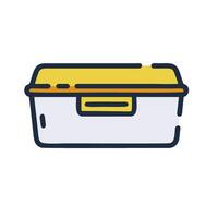A yellow and white box with a lid vector