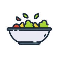 A bowl of salad with vegetables in it vector