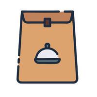 A brown paper bag with a lid on it vector
