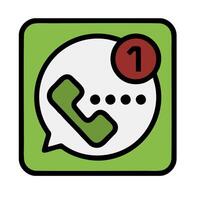 A green and white icon with a phone call button vector