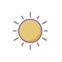 Sun icon illustration on white background vector