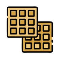 Two waffles with squares on them vector