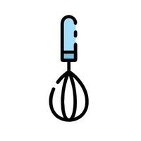 A blue and white whisk on a white background vector
