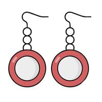 A pair of earrings with a white circle on the top vector