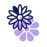 A purple flower with a blue center on a white background vector
