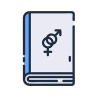 A book with a male and female symbol on it vector