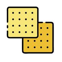 Two crackers with holes in them on a white background vector