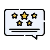 Five stars in a speech bubble icon vector