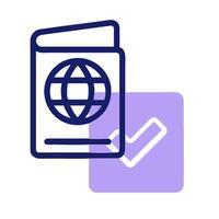 A passport and a globe icon vector