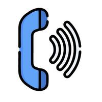 Phone icon with a phone receiver and a phone receiver icon vector