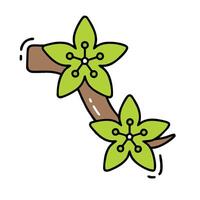 A branch with green leaves and leaves on it vector