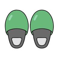 Two green slippers on a white background vector