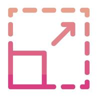 A pink and white square with an arrow pointing up vector