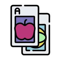 A playing card with an apple and a card vector