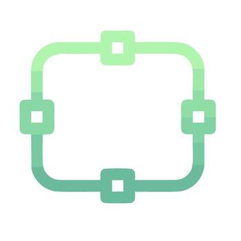 A square frame with green squares on it vector