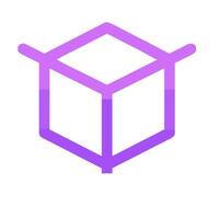A purple cube with a white background vector