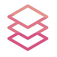 The logo for the company is pink and white vector