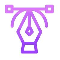 A purple and white icon of a pen vector