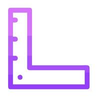 A purple and white icon of a ruler vector