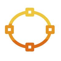 A circle with squares in it vector