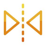 A yellow arrow pointing to the left and right vector