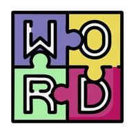 Word puzzle icon illustration vector