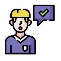 A man with a check mark on his forehead vector
