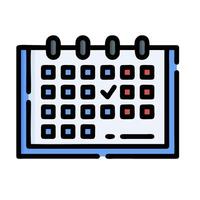 A calendar icon with a check mark on it vector