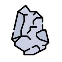 A rock with a line drawing of it vector