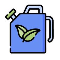 A jerry can with a leaf on it vector