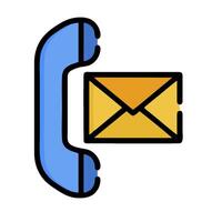 A phone and an envelope icon vector