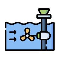 A drawing of a water pump with a propeller vector