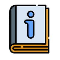 An open book with the i icon on it vector