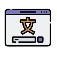 A computer screen with an asian character on it vector
