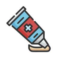 A tube of glue with a cross on it vector
