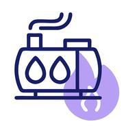 A purple icon of a gas burner with a flame vector