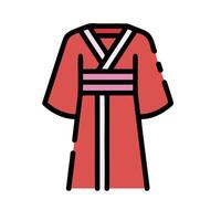 A red robe with a pink stripe on the front vector