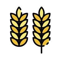 Two wheat ears on a white background vector