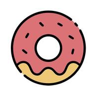 A donut icon in a flat style vector