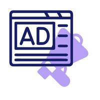 An ad with a megaphone and a sign that says ad vector