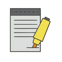 A pen and paper with a check mark on it vector