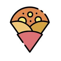 A pizza with a slice of cheese on top vector